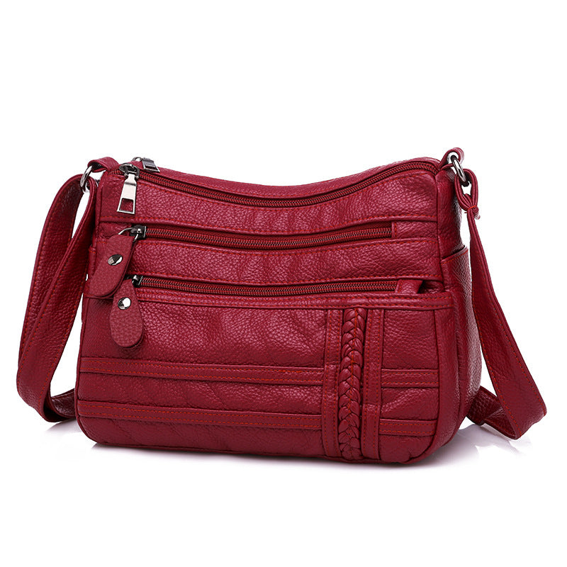 Bolso bandolera de piel lavada suave