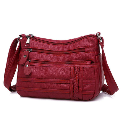 Bolso bandolera de piel lavada suave