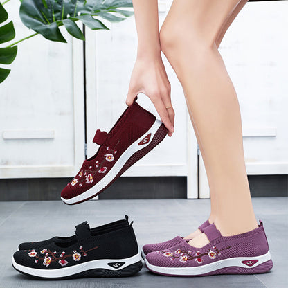 Zapatos estampado floreado para mujer, ligeros y cómodos