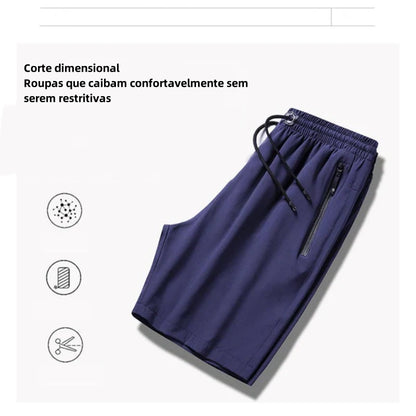 Shorts masculinos plus size de seda gelada — COMPRE 1 E GANHE 1 GRÁTIS
