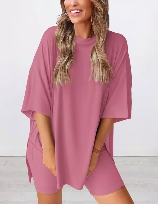 🎁Último día 49% de descuento - Traje informal holgado de dos piezas de verano para mujer 2025