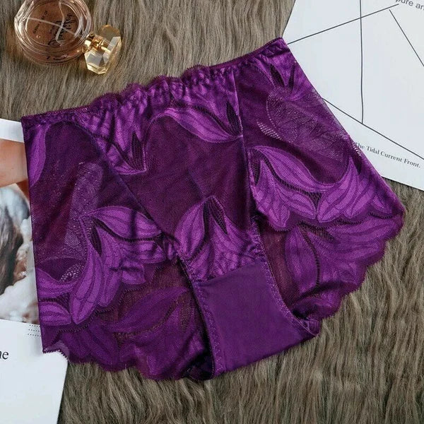 Roupa íntima feminina de renda de seda feita à mão