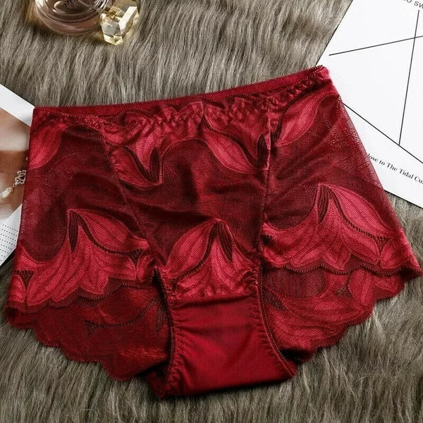 Roupa íntima feminina de renda de seda feita à mão