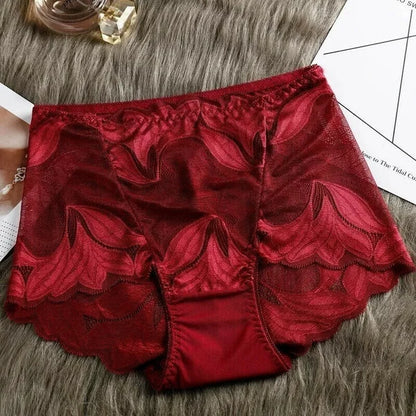 Roupa íntima feminina de renda de seda feita à mão