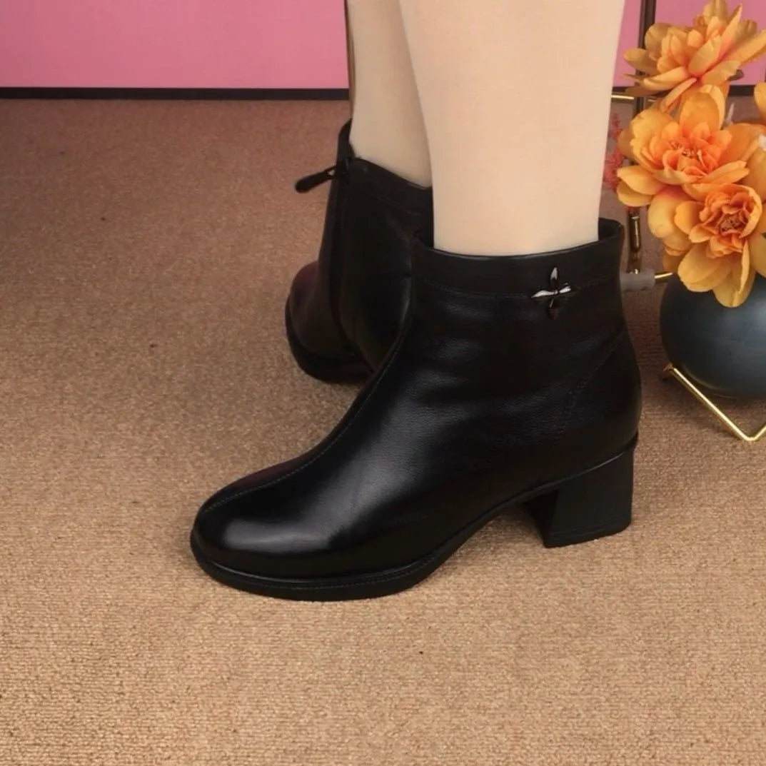 Botines de tacón grueso para mujer