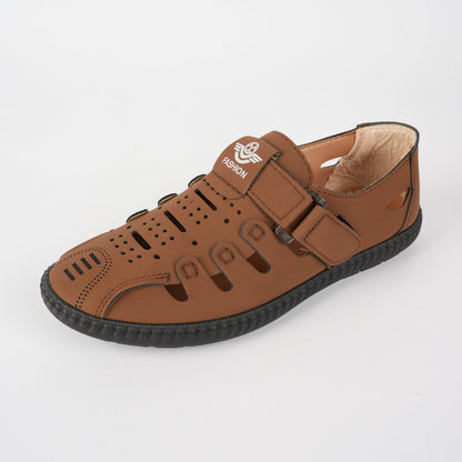 Elegantes sandalias huecas de piel