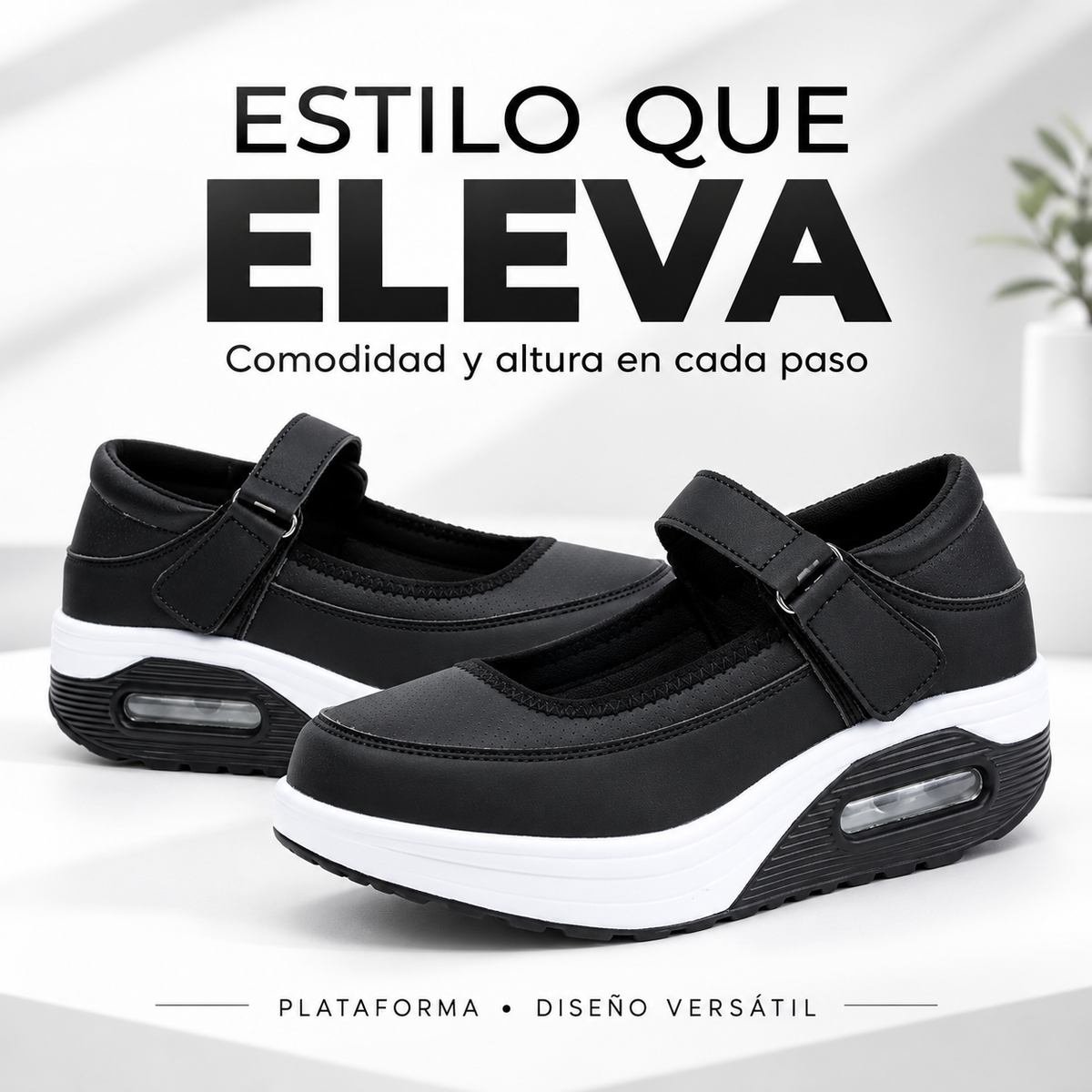 Zapatillas de Plataforma para Mujer - Calzado Casual Estilo Mary Jane con Suela Gruesa