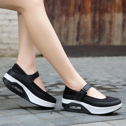 Zapatillas de Plataforma para Mujer - Calzado Casual Estilo Mary Jane con Suela Gruesa