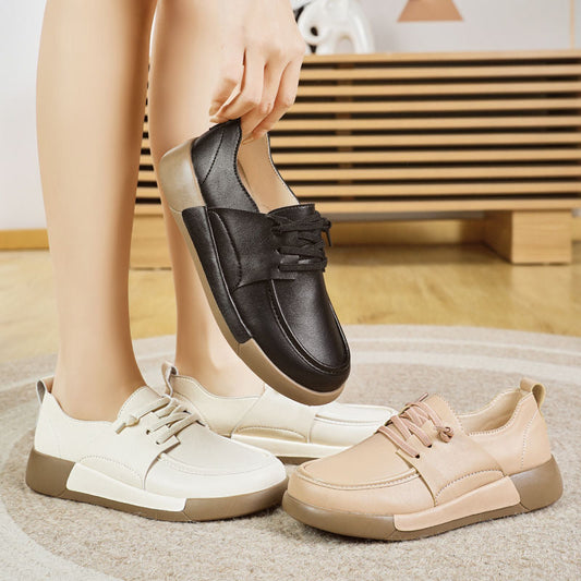 Zapatos planos de piel cómodos retro