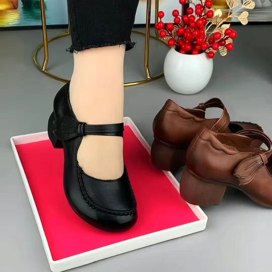 Zapatos casuales de cuero con suela de goma