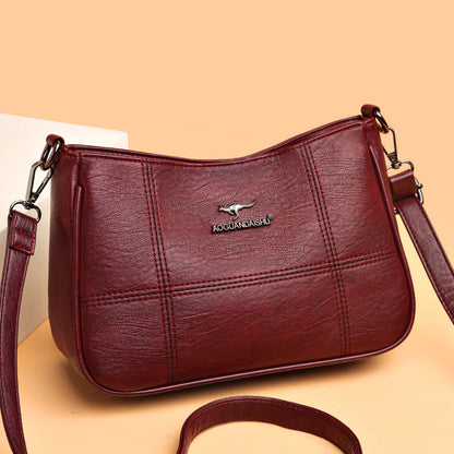 Bolso bandolera de piel suave con patchwork