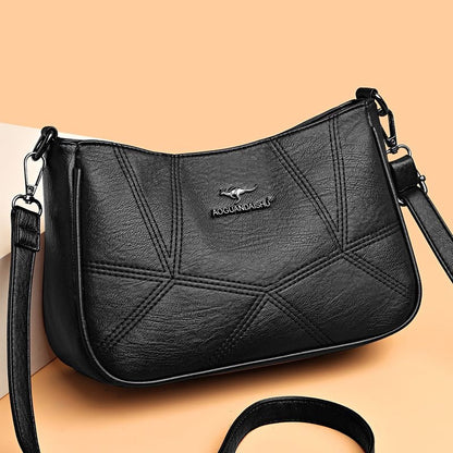 Bolso bandolera de piel suave con patchwork