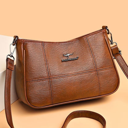 Bolso bandolera de piel suave con patchwork