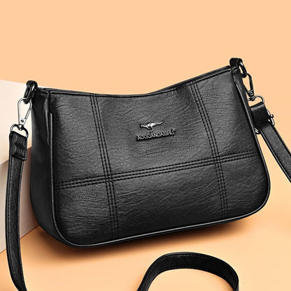 Bolso bandolera de piel suave con patchwork