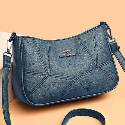 Bolso bandolera de piel suave con patchwork