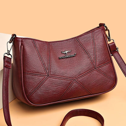 Bolso bandolera de piel suave con patchwork