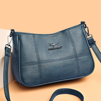 Bolso bandolera de piel suave con patchwork