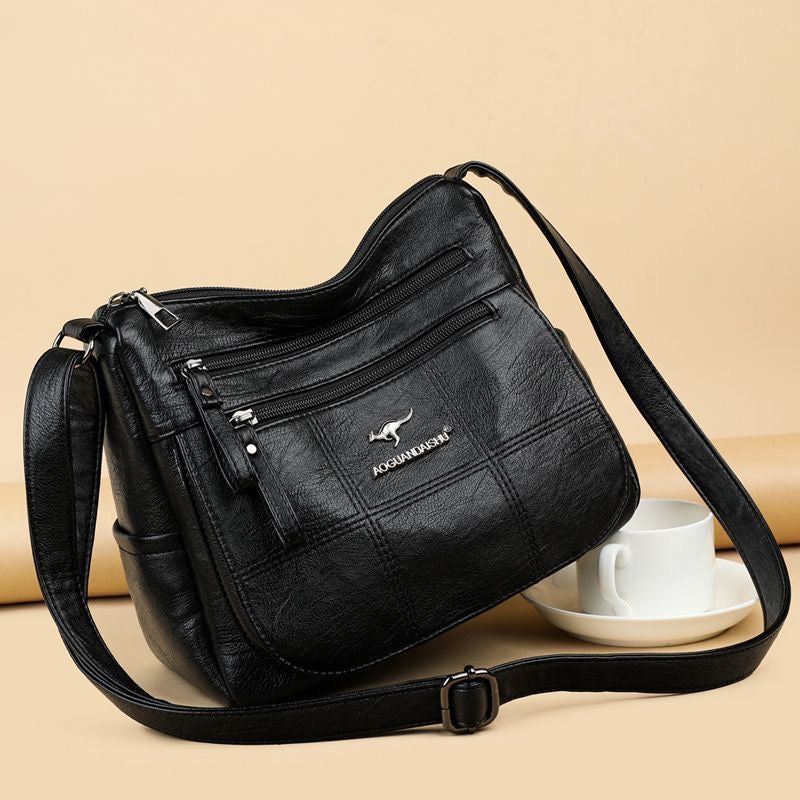 Bolso de piel a cuadros