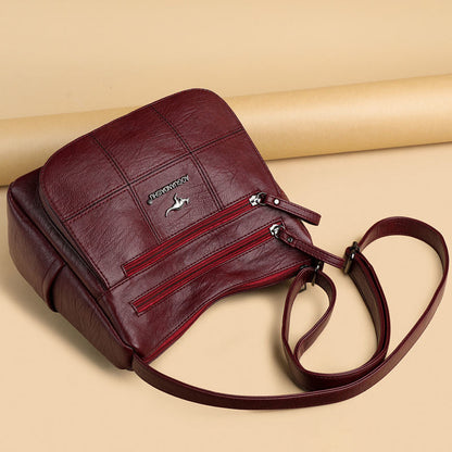 Bolso de piel a cuadros