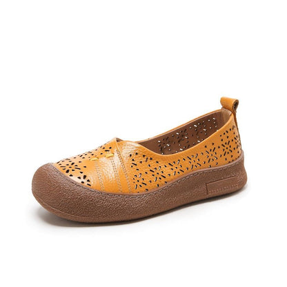 Zapatos de cuero perforado 100% genuino de vaca