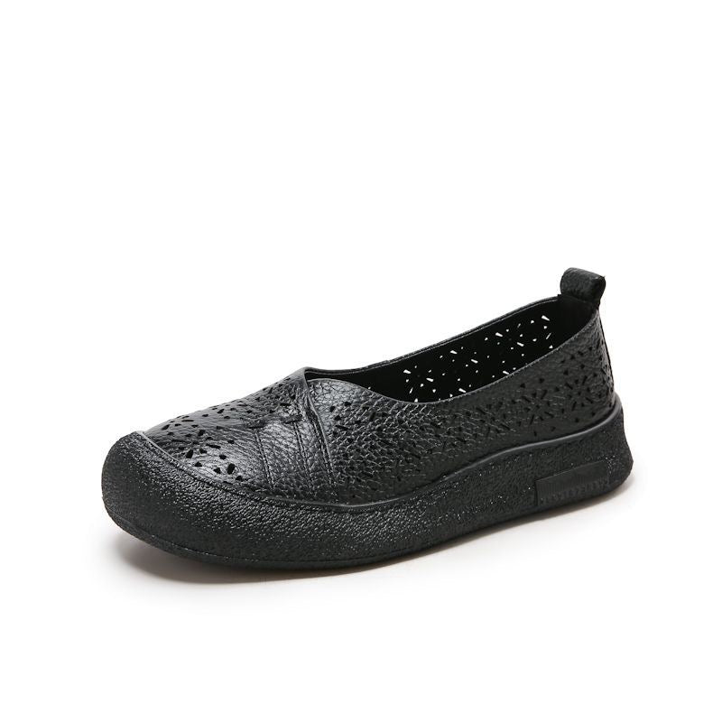 Zapatos de cuero perforado 100% genuino de vaca