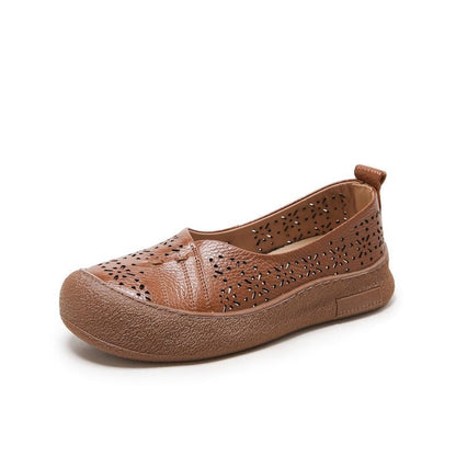 Zapatos de cuero perforado 100% genuino de vaca
