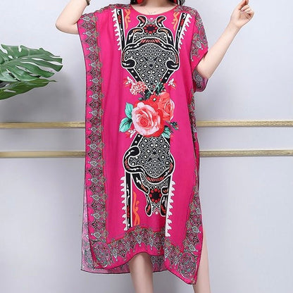 Vestido drapeado estampado