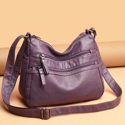 Bolso de piel de color liso