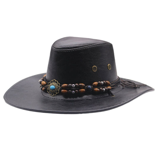Sombrero vaquero occidental mujer sombrero de sombra de alero grande sombrero de Caballero de montañismo al aire libre hombre