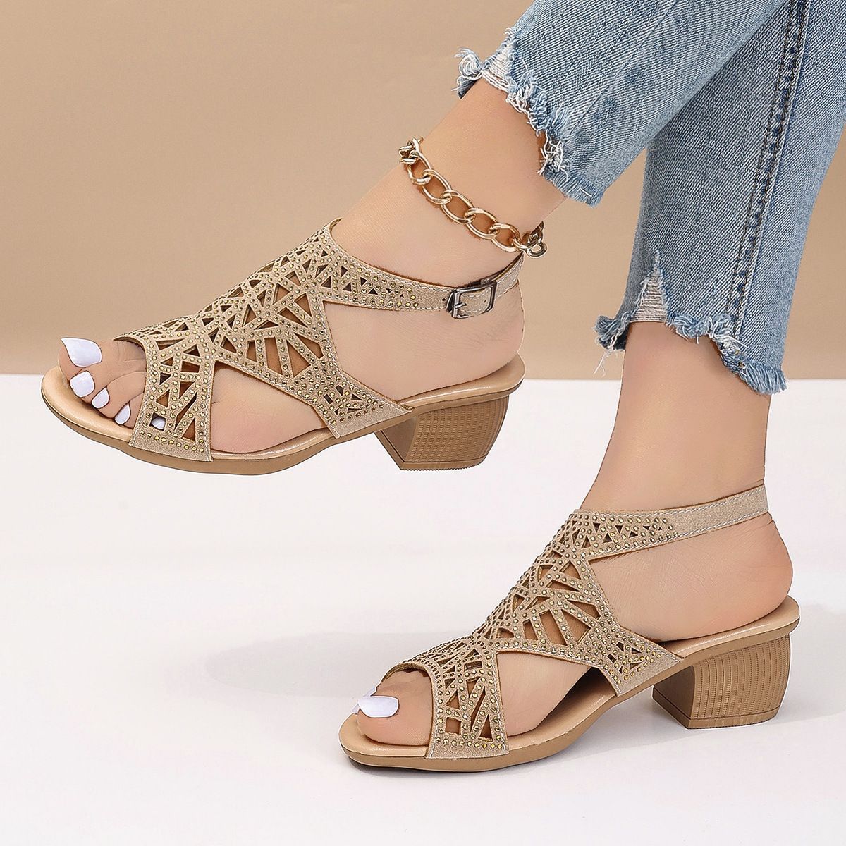 Sandalias de plataforma de piel suave