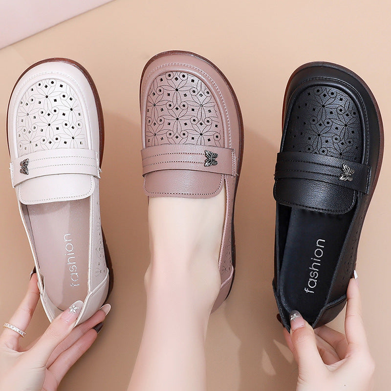 Zapatos de cuero cómodos con suela blanda
