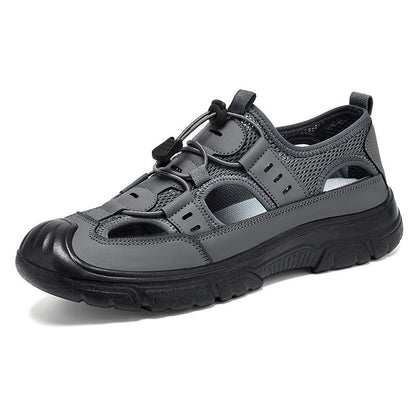Zapatos Hombres sandalias transpirables en verano, zapatos de red, zapatos casuales, zapatos de padre de mediana edad y ancianos