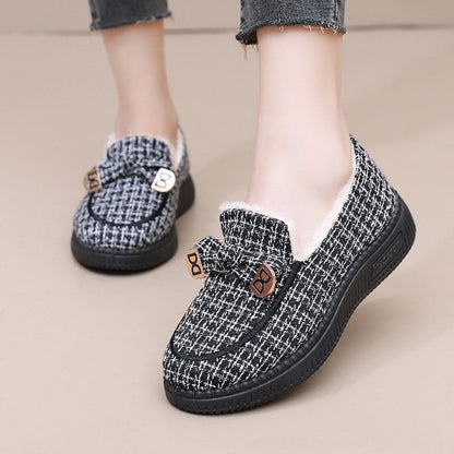 Zapatos planos de algodón cálido y elegantes