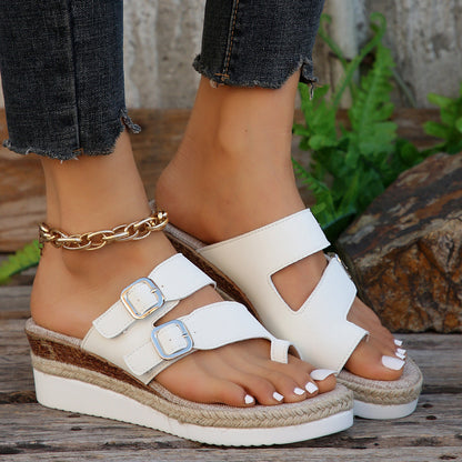 Sandalias cuña boca de pescado