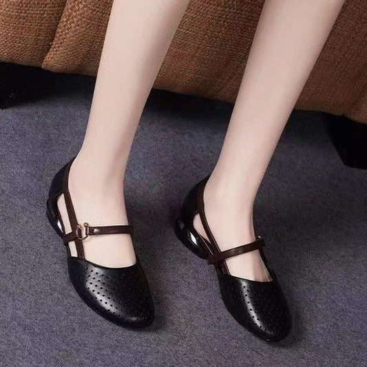 Sandalias de tacón alto sandalias huecas de verano 2025 para mujeres