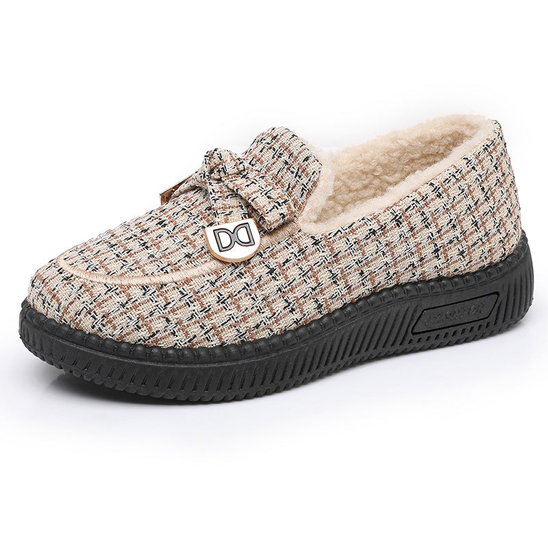 Zapatos planos de algodón cálido y elegantes