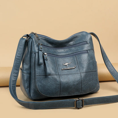 Bolso de piel a cuadros