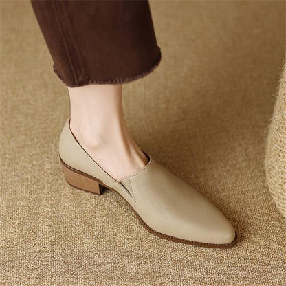 Temperamento ligero, zapatos individuales, mujer, nuevo talón grueso en otoño 2025