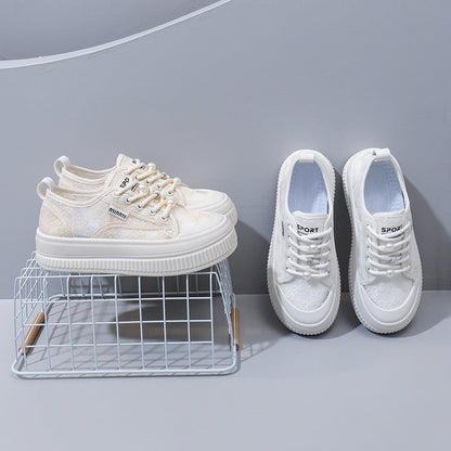 2025 nuevos zapatos blancos transpirables rojos de Internet de verano
