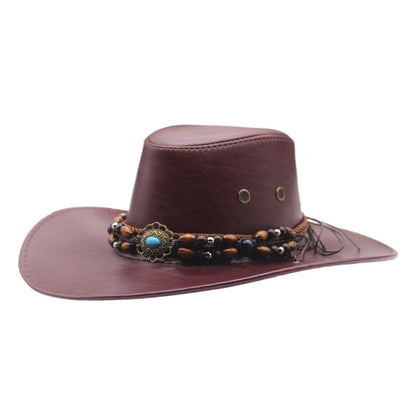 Sombrero vaquero occidental mujer sombrero de sombra de alero grande sombrero de Caballero de montañismo al aire libre hombre