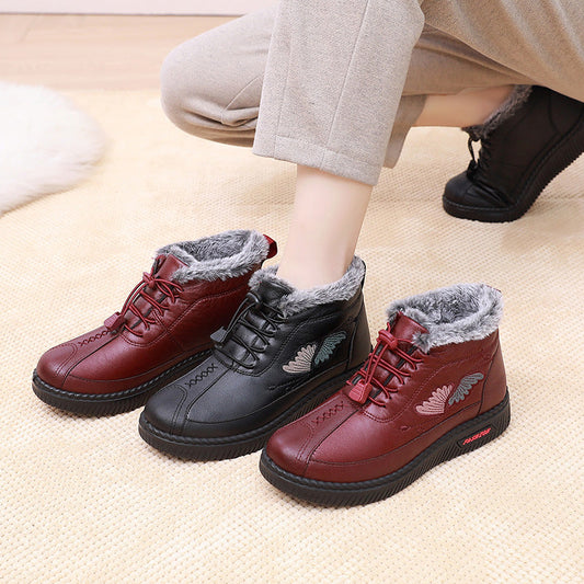 (dos alas) zapatos de cuero y algodón para mujeres