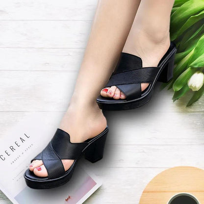 Sandalias de tacón con punta de pez