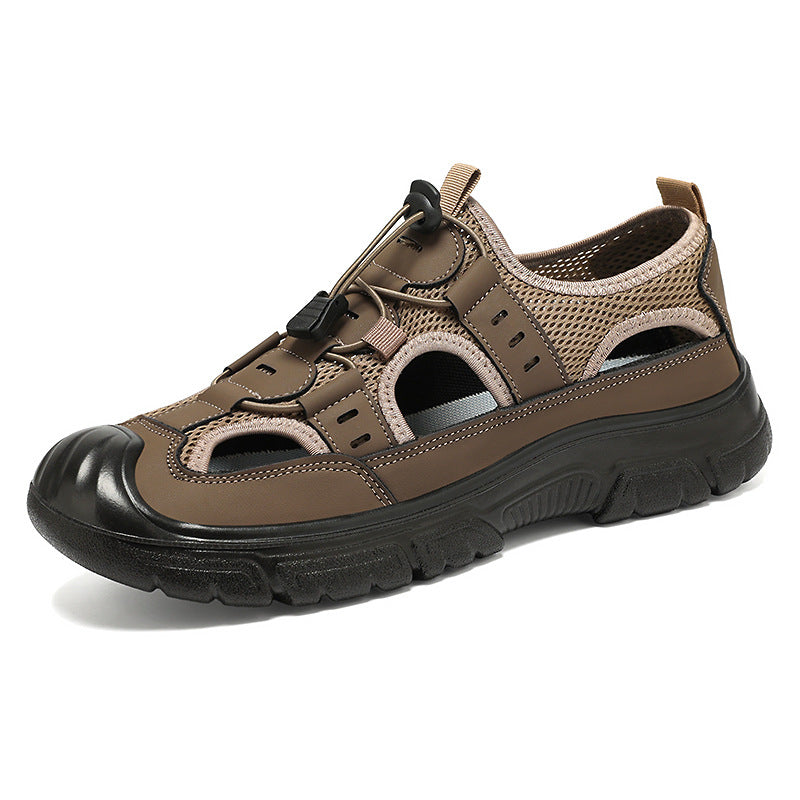 Zapatos Hombres sandalias transpirables en verano, zapatos de red, zapatos casuales, zapatos de padre de mediana edad y ancianos
