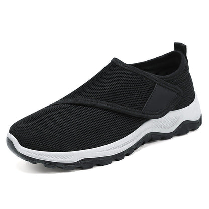 Zapatos masculinos nueva superficie de la red en primavera zapatos casuales transpirables convenientes pegatinas mágicas zapatos para ancianos