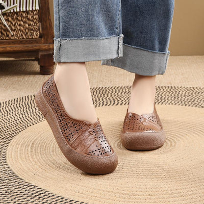 Zapatos de cuero perforado 100% genuino de vaca