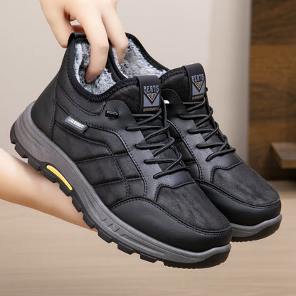 Zapatos antideslizantes de hombre de alta gama- forrados con pelo de conejo