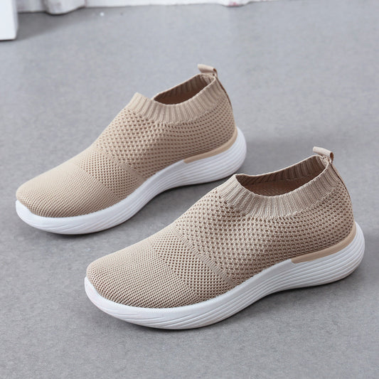 Zapatos mujer 2025 nuevo tejido volador red superficie calcetines zapatos casuales