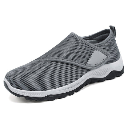 Zapatos masculinos nueva superficie de la red en primavera zapatos casuales transpirables convenientes pegatinas mágicas zapatos para ancianos