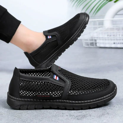 Zapatos masculinos primavera nueva superficie de red zapatos masculinos zapatos ligeros de poliuretano