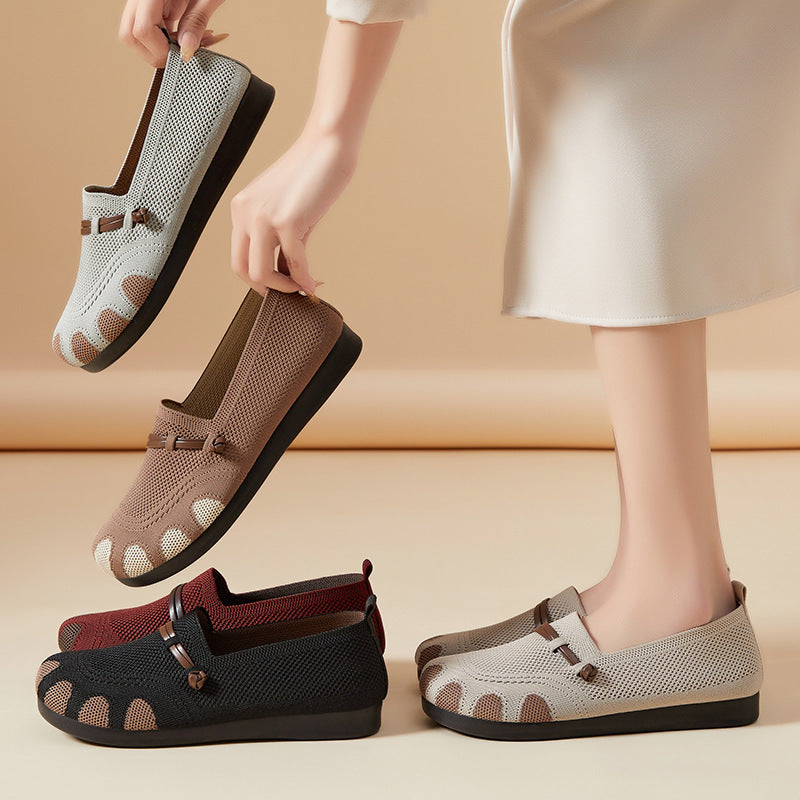 Zapatos de madre de suela plana y corte bajo
